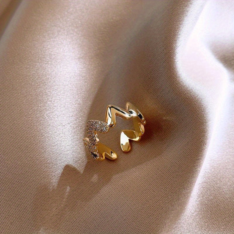 Elegant Adjustable Love Heart Ring