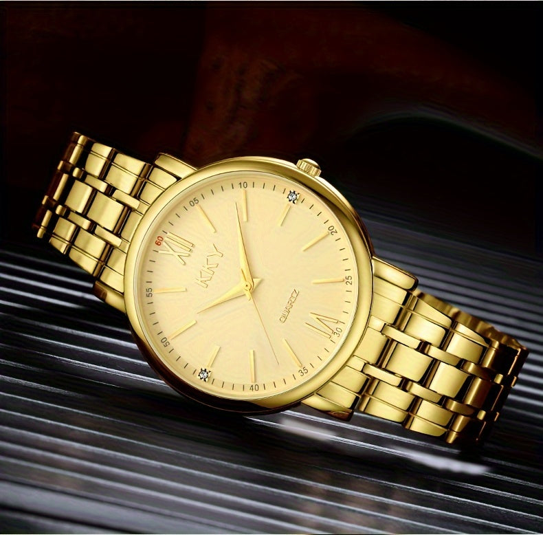 KKY Elegant Golden-Tone Quartz Watch for Women