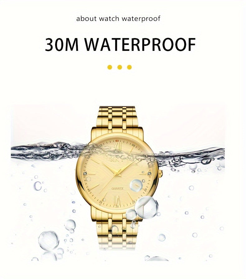 KKY Elegant Golden-Tone Quartz Watch for Women