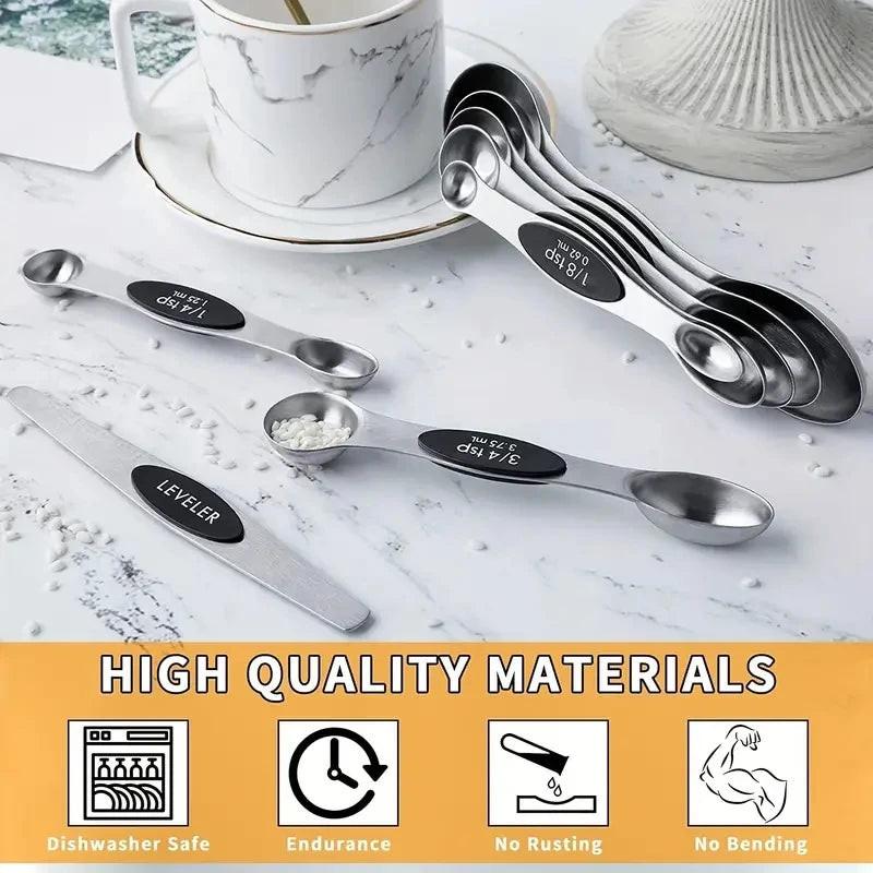 Innovative Stainless Steel Magnetic Measuring Spoons Set – Precision for Every Recipe
