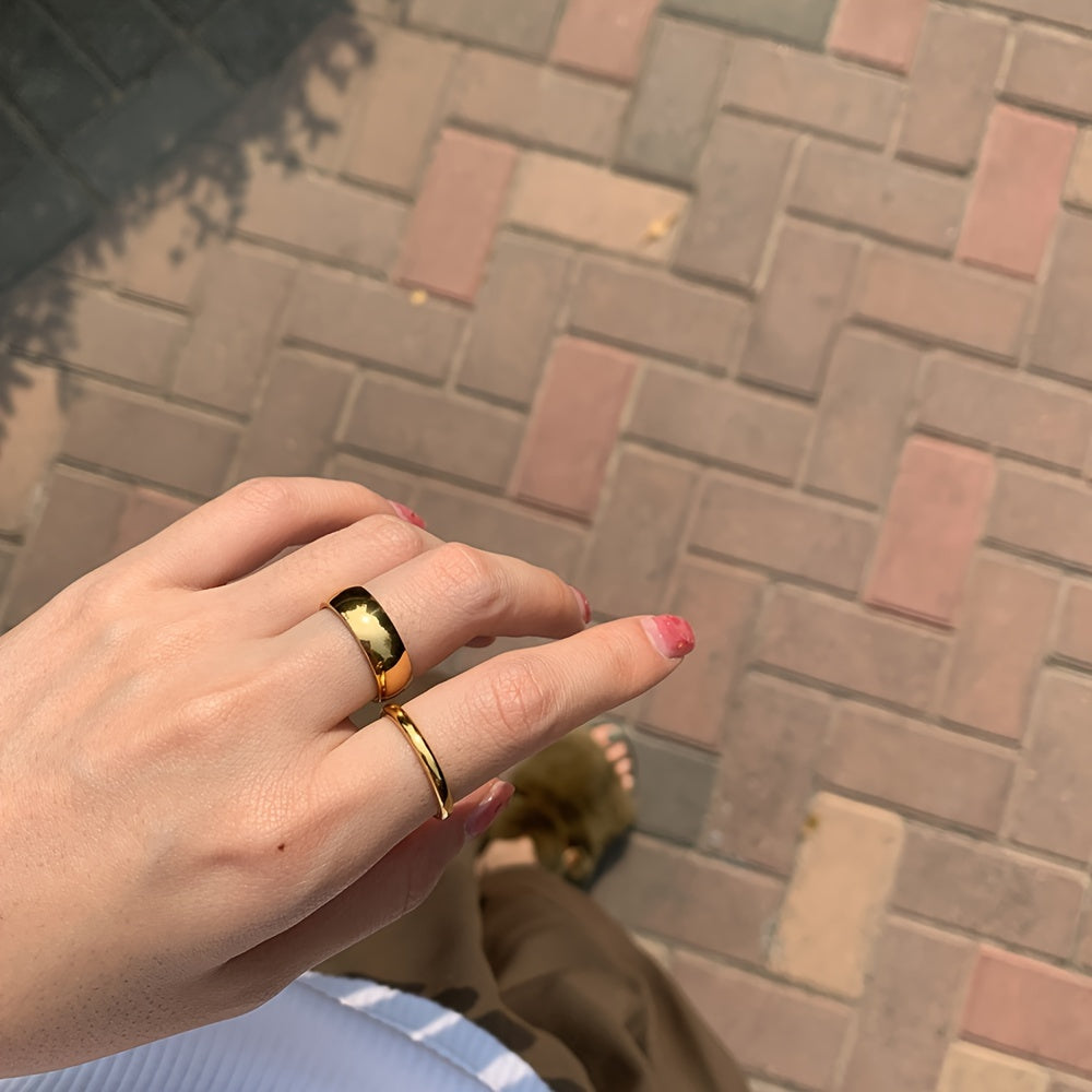 Wide Band Ring Luxury Simple Style Finger Ring