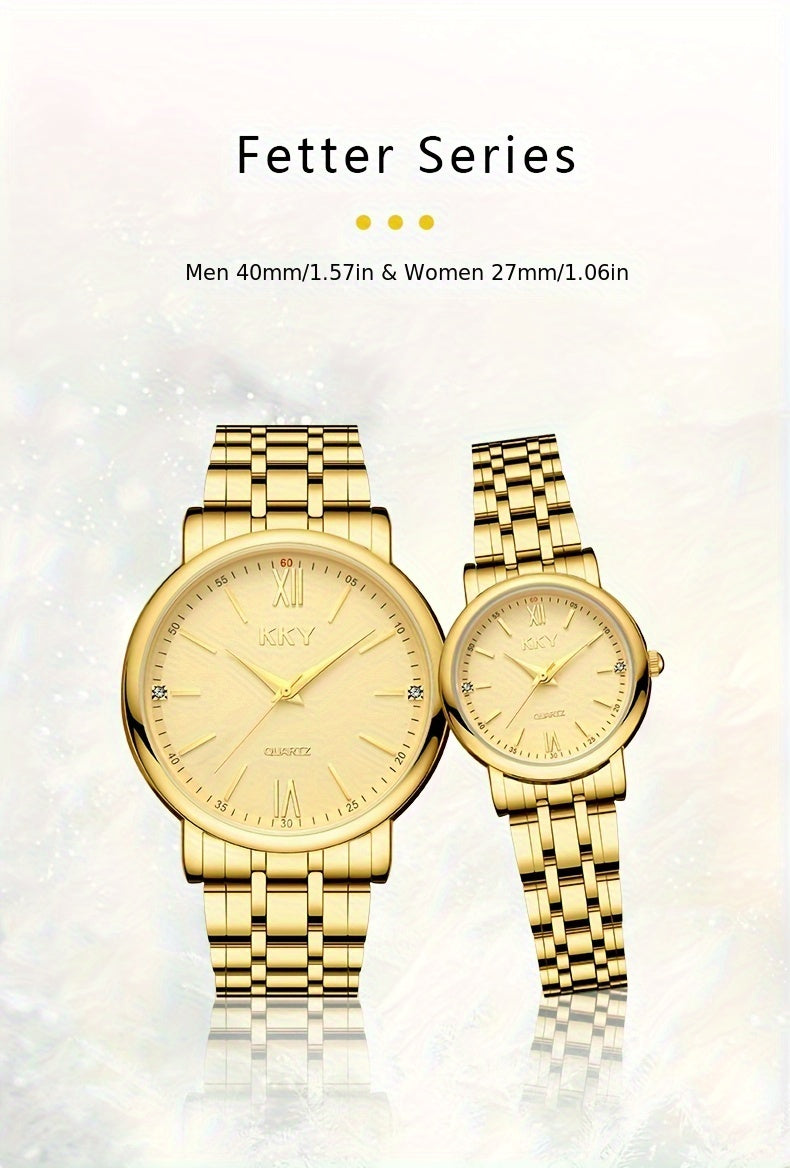 KKY Elegant Golden-Tone Quartz Watch for Women