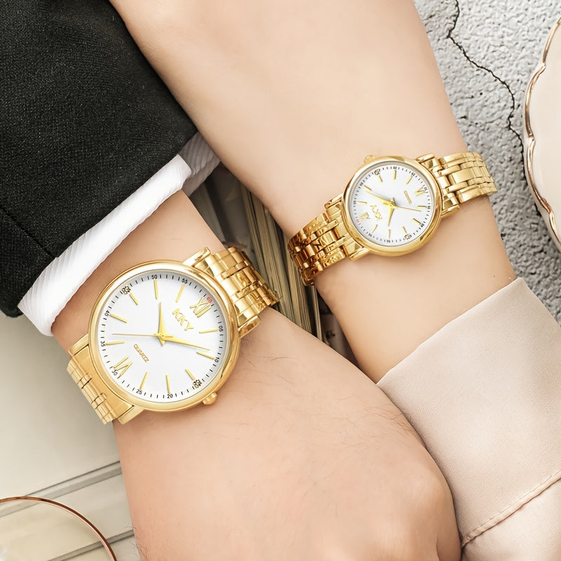 KKY Elegant Golden-Tone Quartz Watch for Women