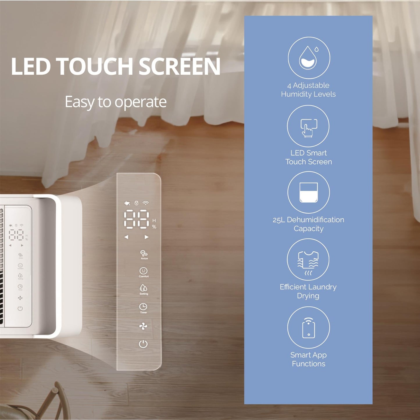 25L/Day Dehumidifier with Smart App Controls