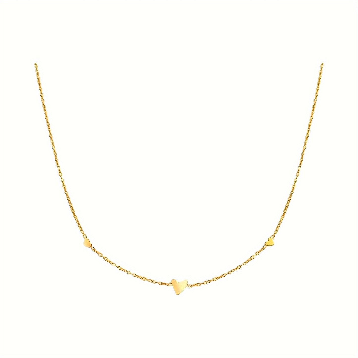 Boho Chic Gold Love Heart Pendant Clavicle Necklace