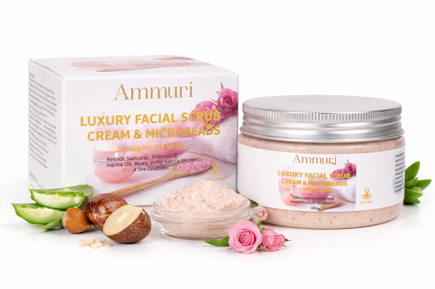 Retinol Facial Scrub & Exfoliating Cream for Smooth Skin | Ammuri