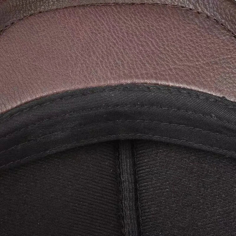 Men's outdoor leather hat winter Berets male warm Ear protection cap 100% genuine leather dad hat wholesale Leisure
