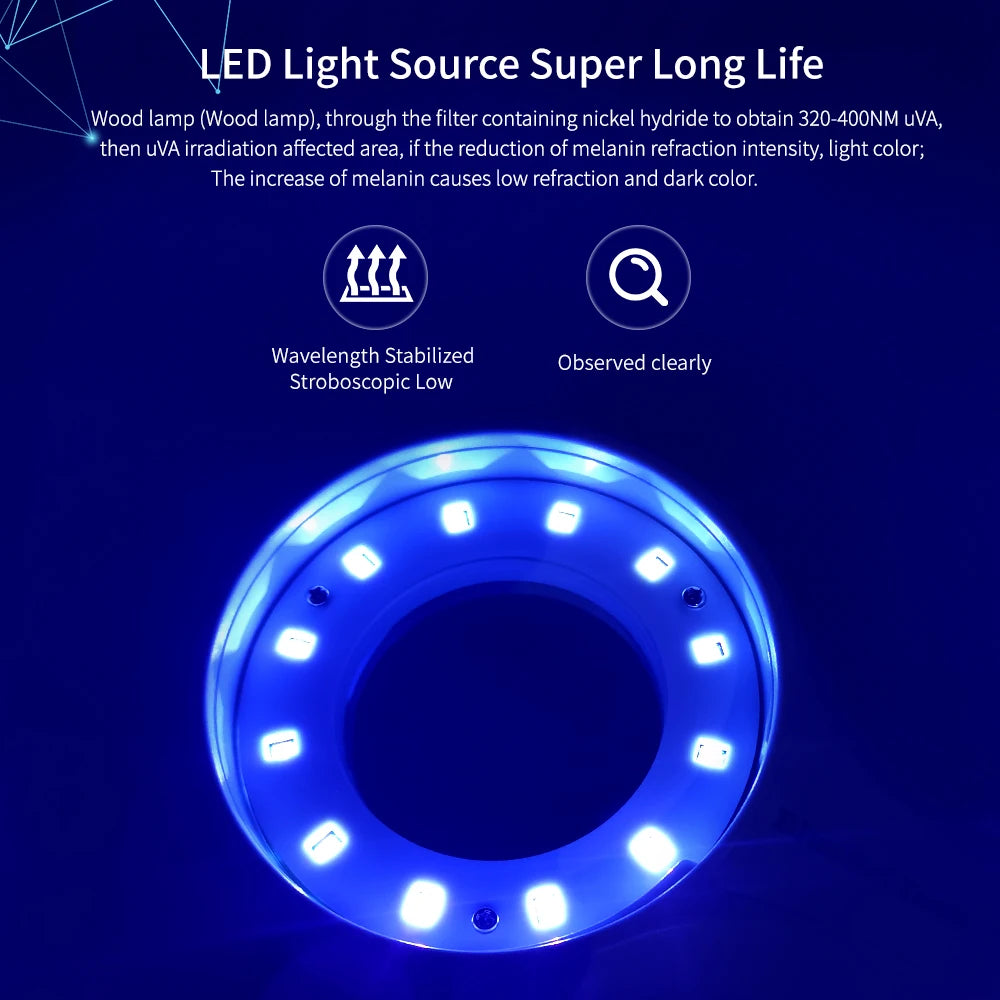 YOUWEMED Medical Woods Lamp Skin Examination Skin Fungus Detector Vitiligo Pityriasis Versicolor Melasma Detector Woods Light