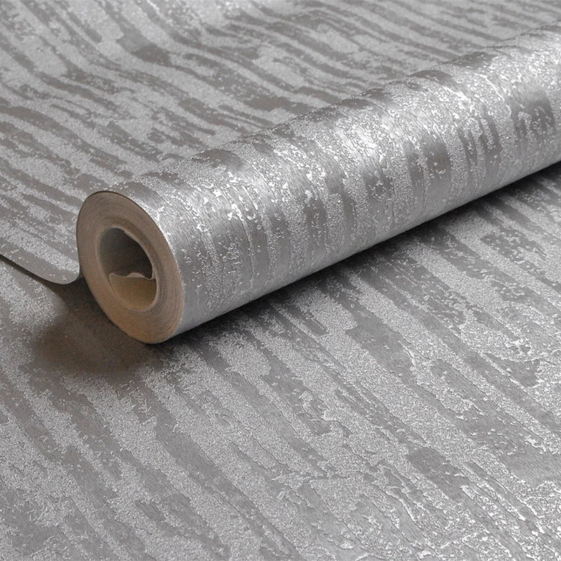 Ovoin Metallic Silver Textured Wallpaper