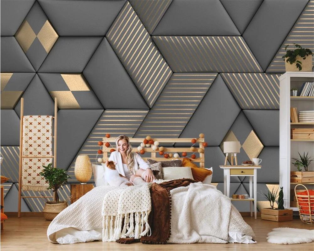 Beibehang Modern Geometric Wallpaper - Home Decor