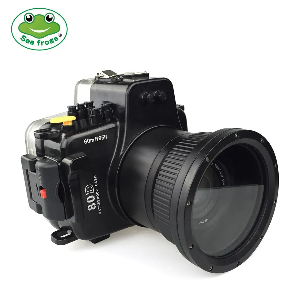 Seafrogs For Canon 80D 18-135mm Frofessinal Waterproof Case Underwater Diving Photography Sport Camera Housing Accessories Cover