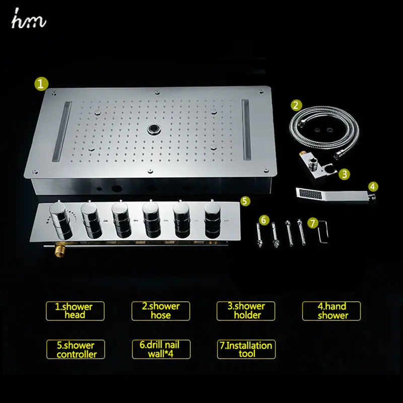 Ceiling LED Shower System Set