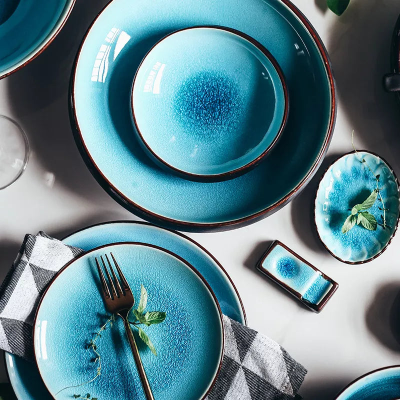 KINGLANG Ice Cracking Glaze Ceramic Tableware Set