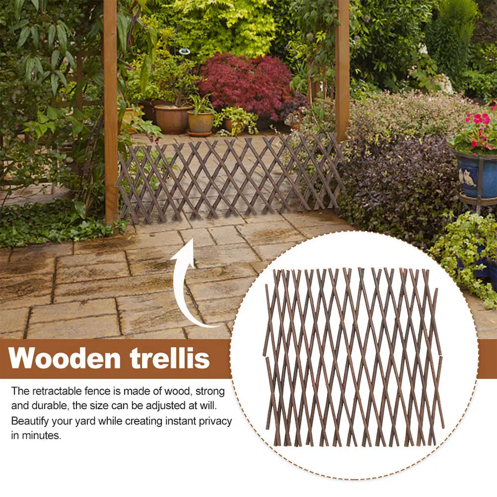 Garden Trellis Expanding Retractable Wooden Fence