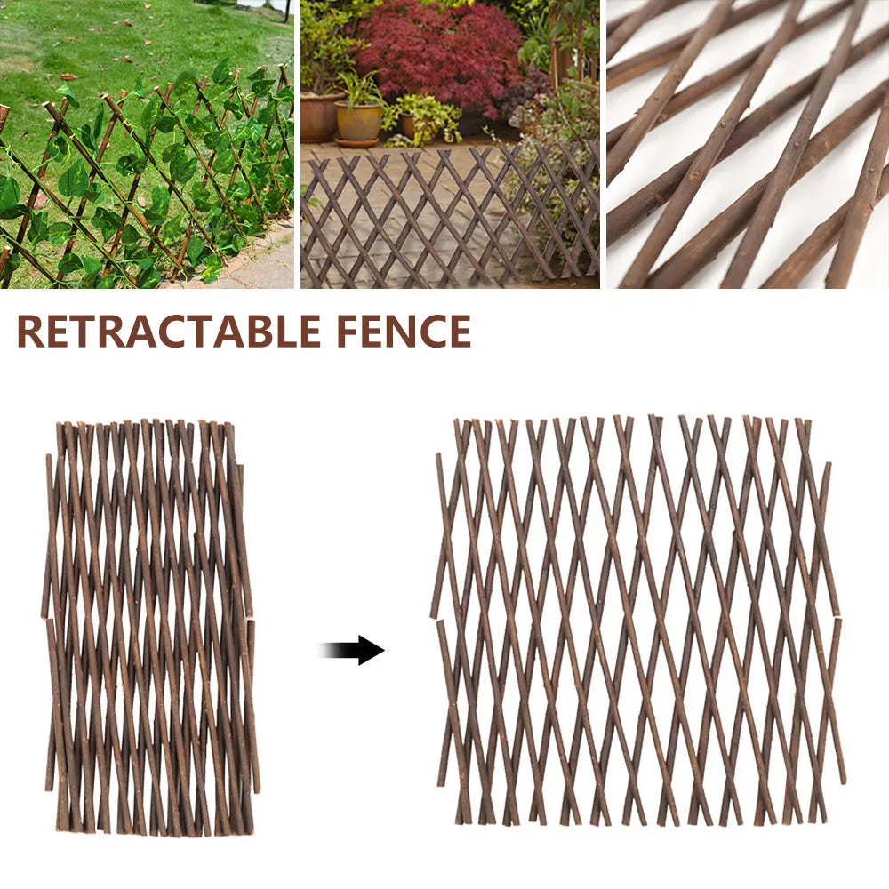 Garden Trellis Expanding Retractable Wooden Fence
