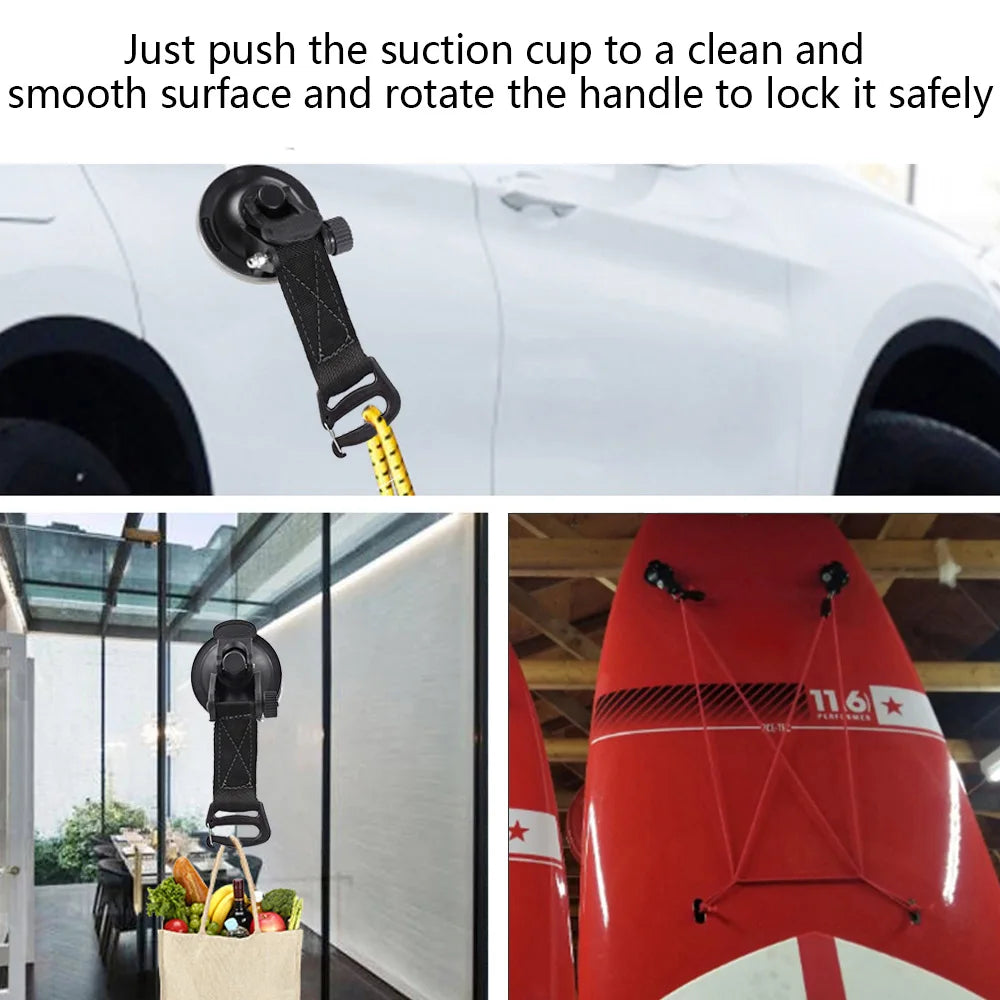 Strong Car Suction Cup Anchor Outdoor Tent Securing Hook Heavy Duty Tie Down Camping Canopy Awning Tarp Carabiner