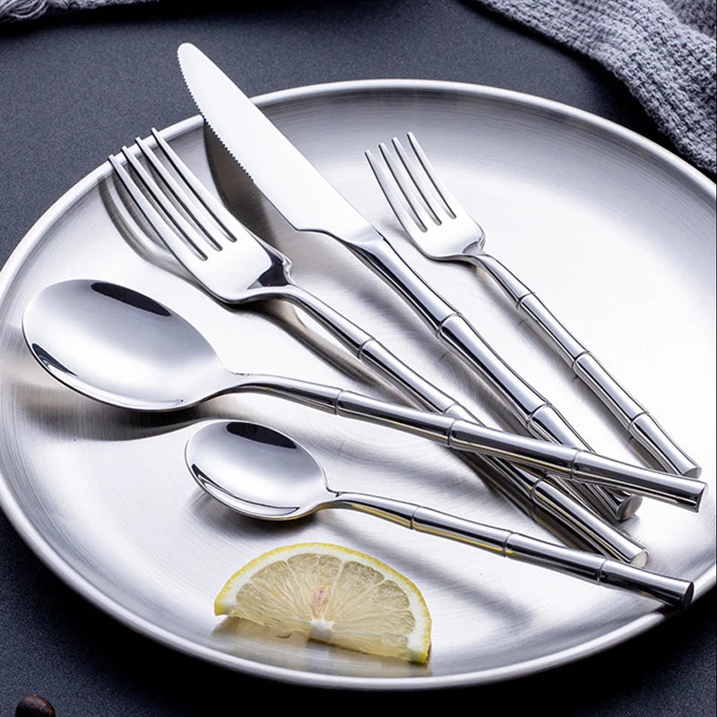 Creative Bamboo Handle Cutlery Set