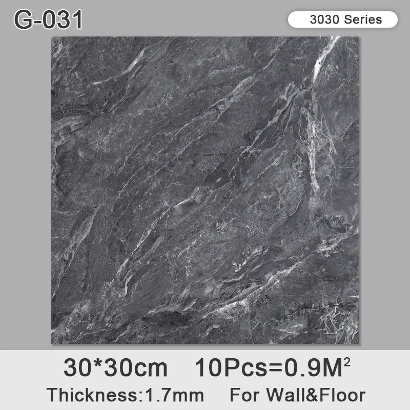 10pcs Thick Wall Sticker Self Adhesive Tiles Floor Stickers Marble Bathroom Ground Wallpapers waterproof PVC Bedroom living Room