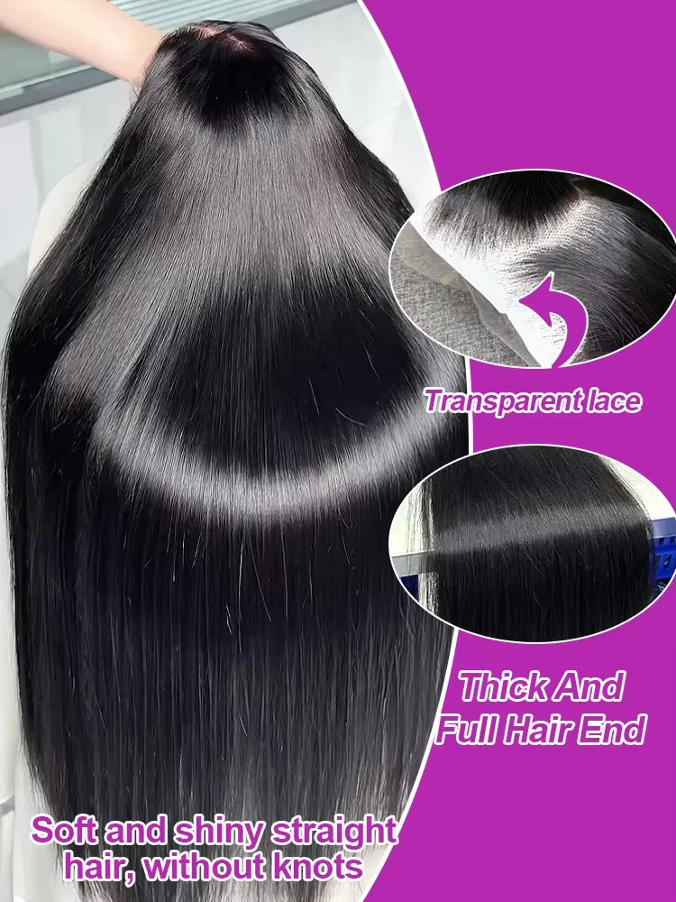 Brazilian 30 40 Inch 13x6 Tranparent Lace Frontal Wig Human Hair 250% Density Bone Straight 13x4 HD Lace Front Human Hair Wigs