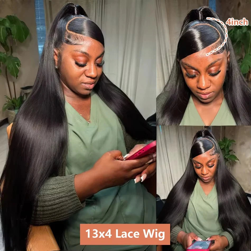 220 Density 13x4 Bone Straight HD Lace Front Wig Pre Plucked 30 Inch Brazilian 360 Full Lace Frontal Human Hair Wigs For Women