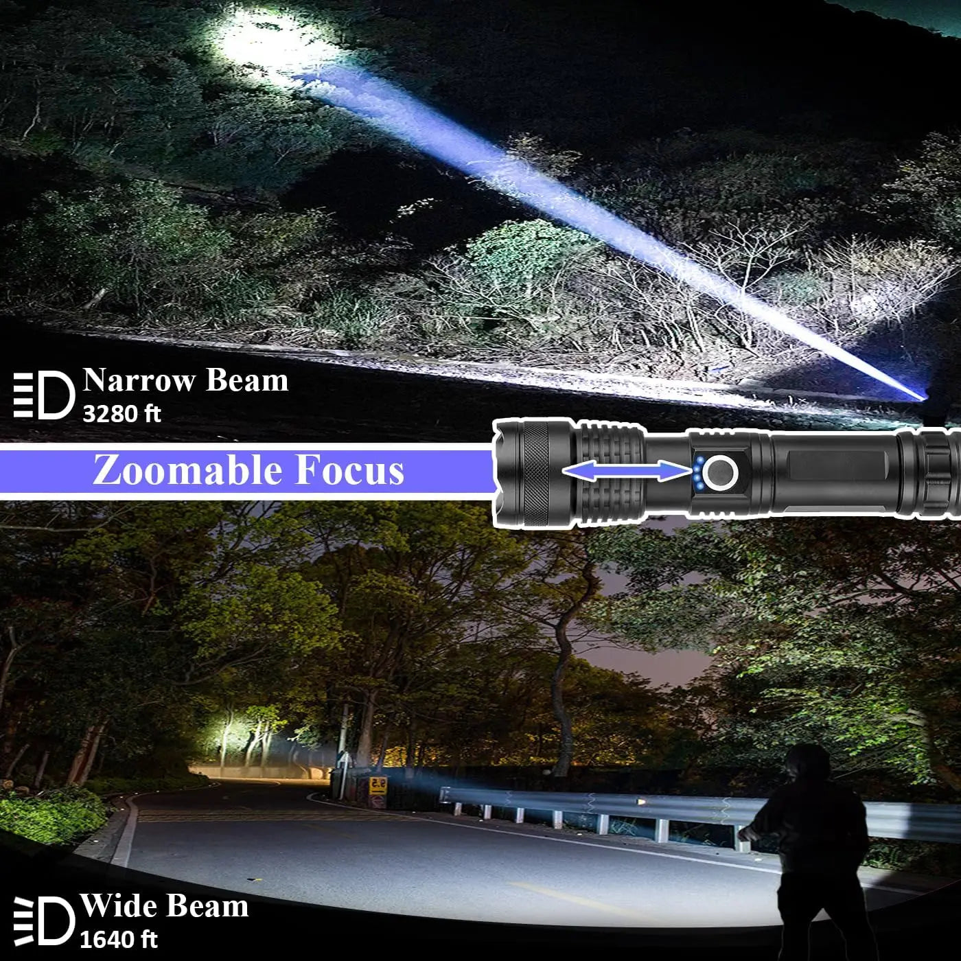 Ultra-powerful rechargeable LED flashlight