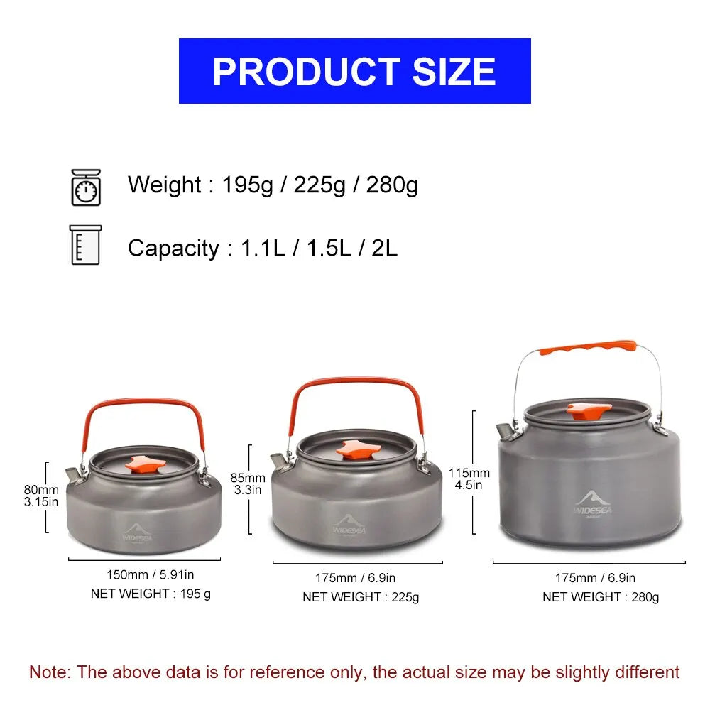 Widesea Lightweight Aluminium Alloy Camping Water Kettle