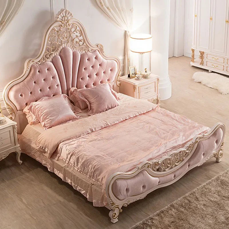 Luxury Hand-Carved Princess Queen Bed