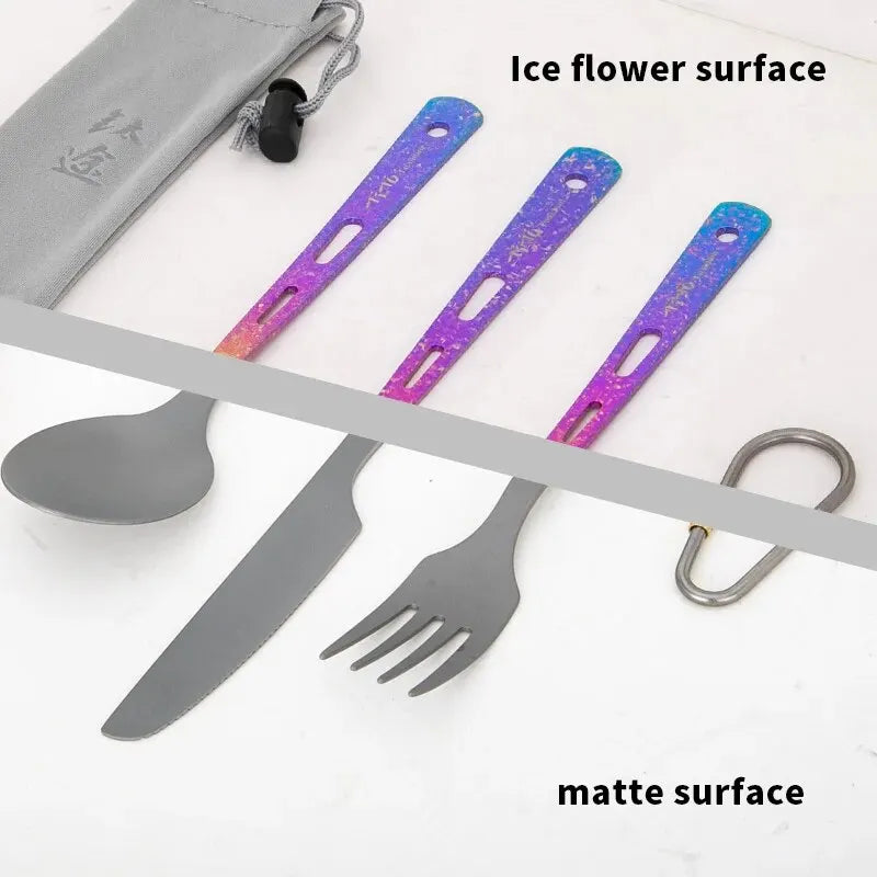 Titanium Ultralight Cutlery Set for Outdoor Adventures