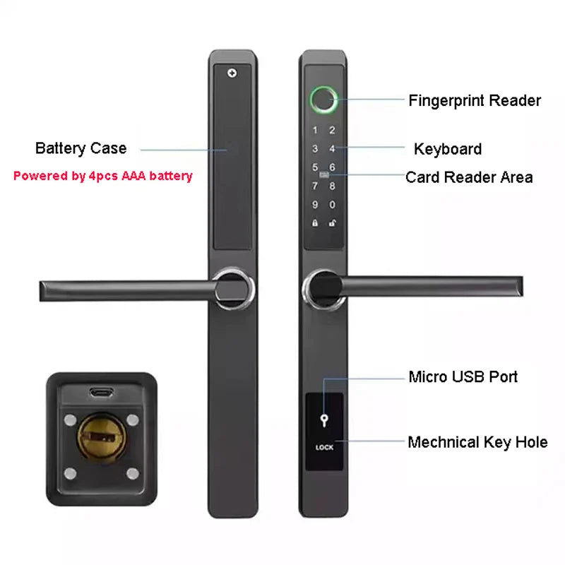 Slim Smart Door Lock Secure, Waterproof, and Convenient
