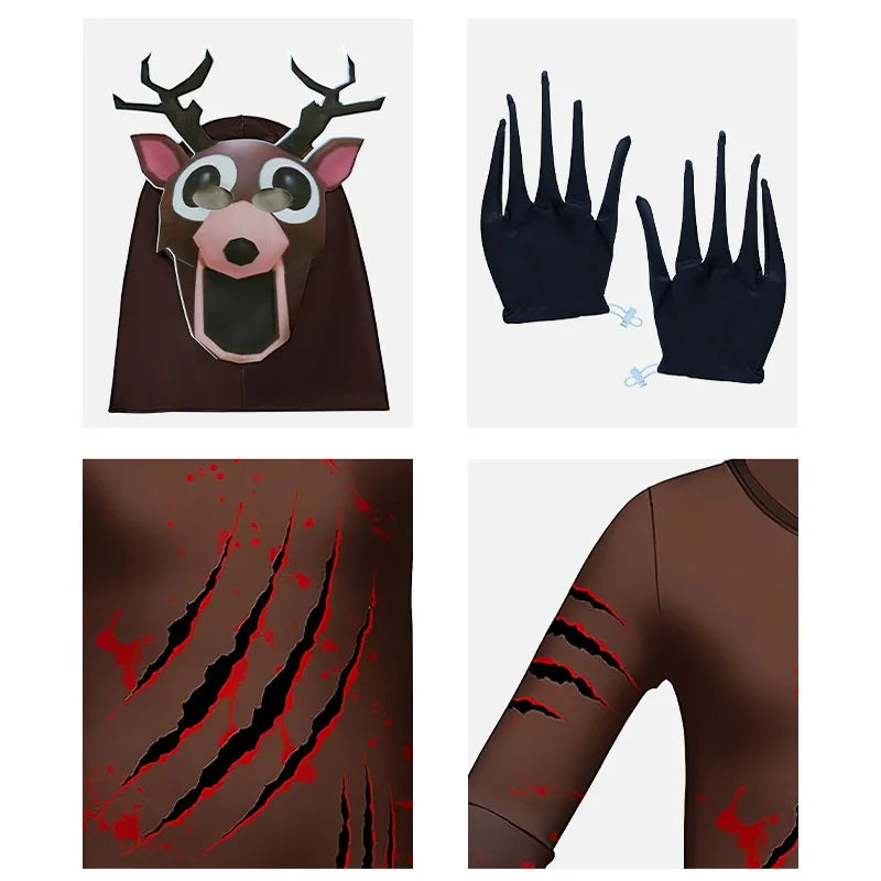 99 Nights In The Forest Deer costume Owl Cosplay Outfit Horriable Halloween Costume for Kid Nightmare Reindeer Christmas Gift