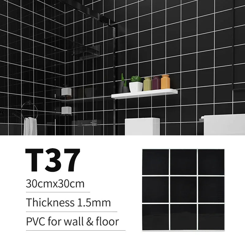 40pcs Waterproof Imitation Tile Floor Stickers 30*30cm Bathroom Self-adhesive wall decoration wall decorations living room