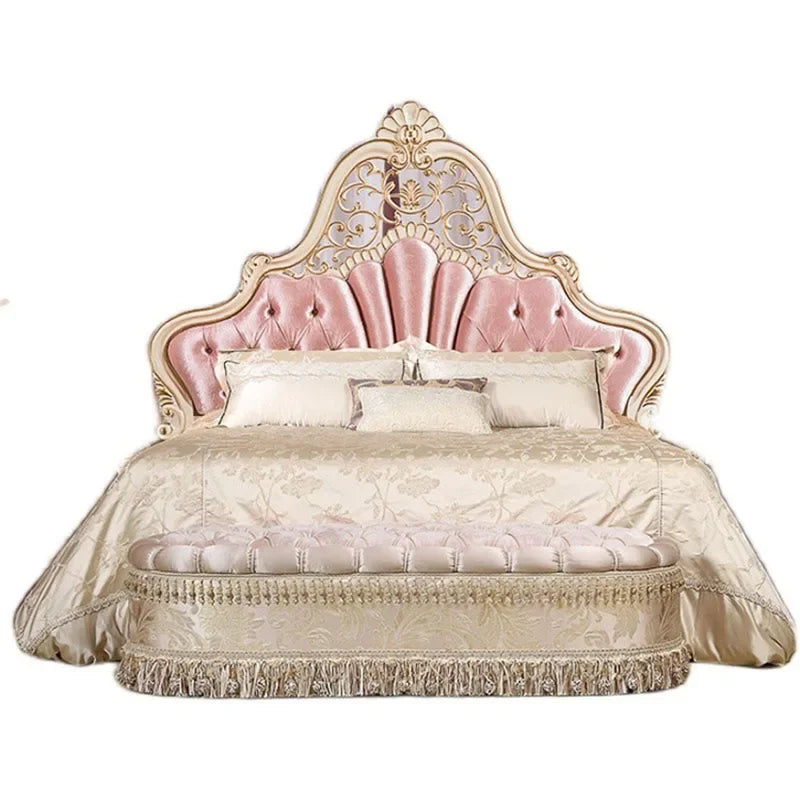 Luxury Hand-Carved Princess Queen Bed