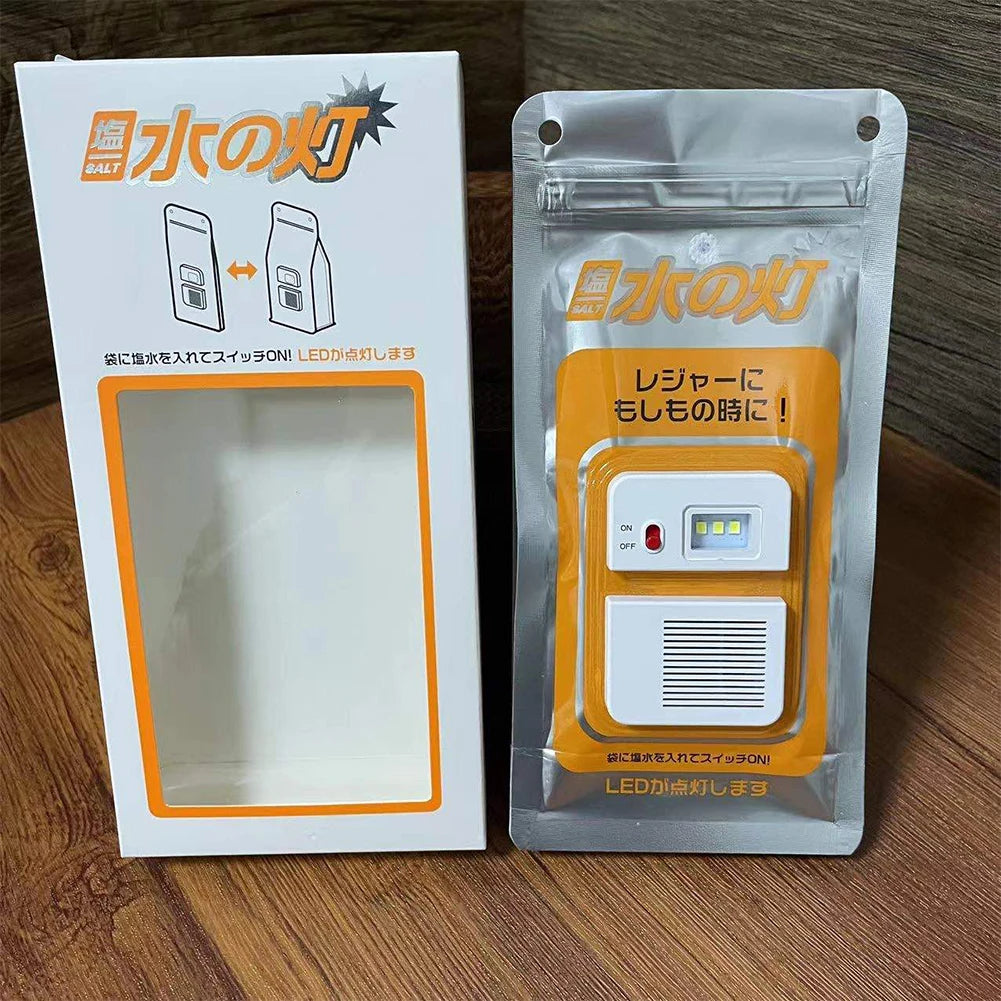 Portable Salt Water LED Lamp 50LM Emergency Camping Light Last Up To 200H Night Light No Charging for Outdoor Camping Fishing