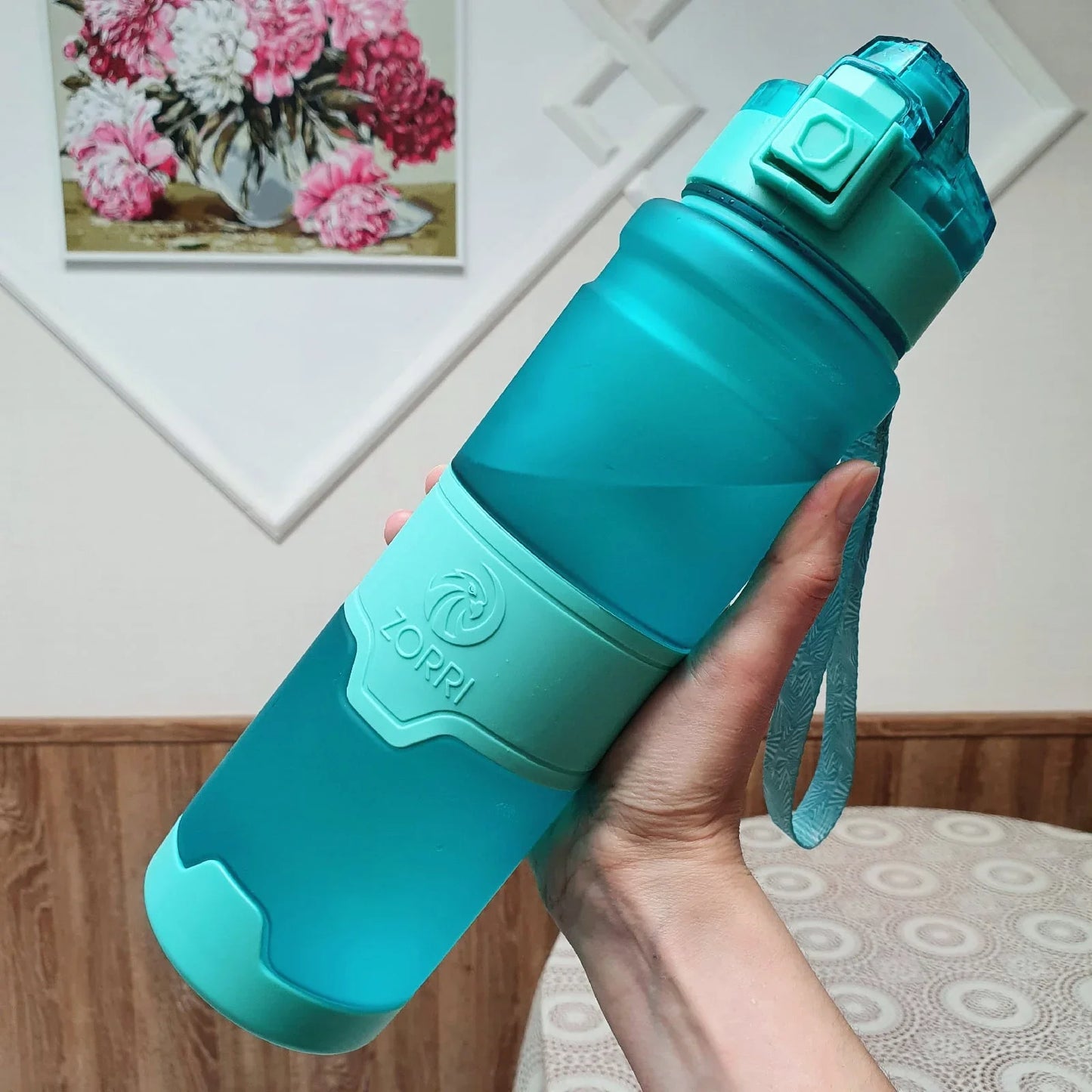 ZORRI Sports Water Bottle Protein Shaker - 500ml BPA-Free Eco-Friendly Gyms & Hiking