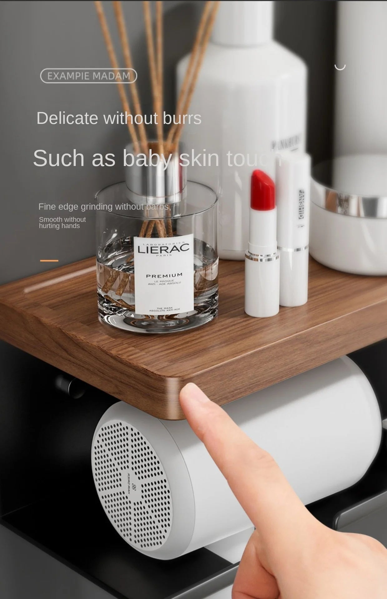 Wooden Hair Dryer Stylish Organizer Holder