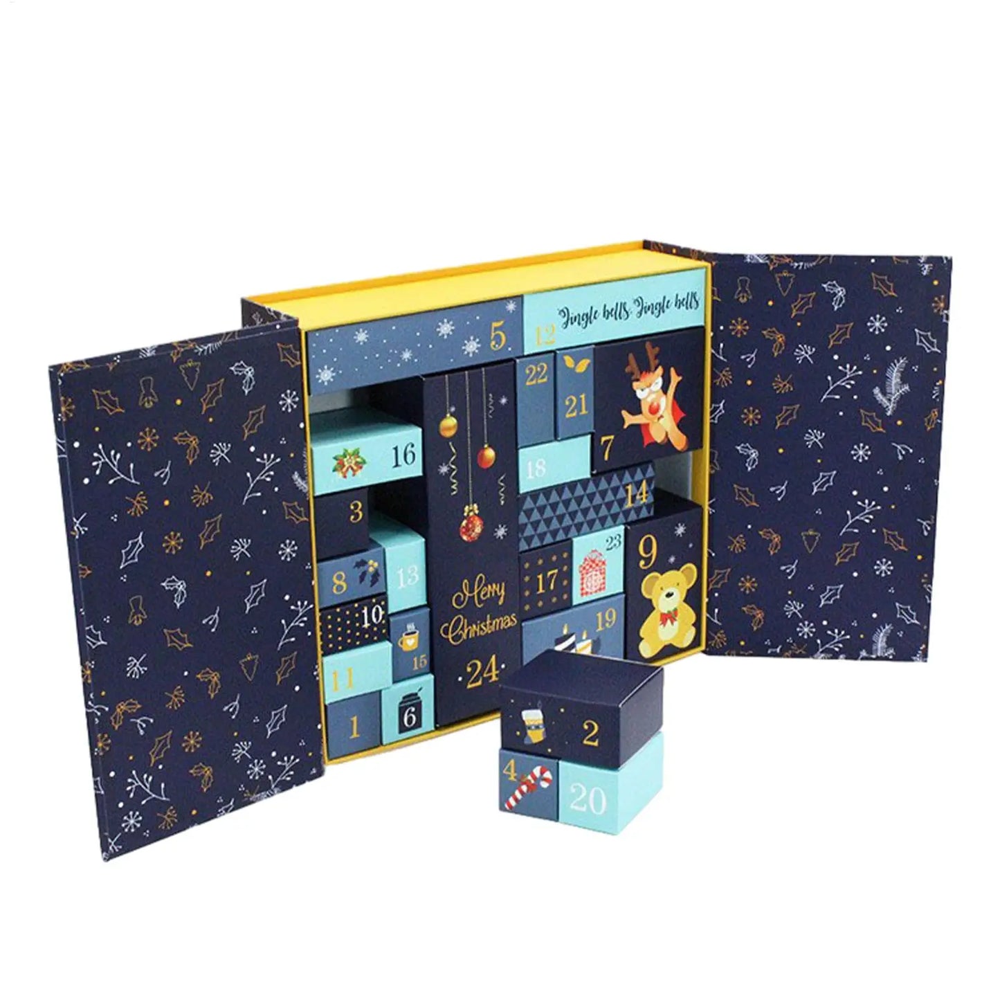 Holiday Countdown Box Set – 24 Fillable Kraft Boxes for Personalised Gifting and Festive Storytelling