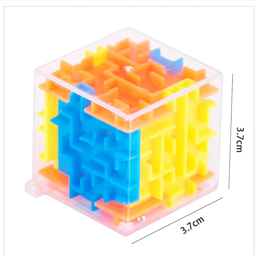 10Pcs Fun 3D Cube Rolling Beads Maze Educational Toys Boys Girls Birthday Wedding Guest Gift Giveaway Christmas Kids Gift Pinata
