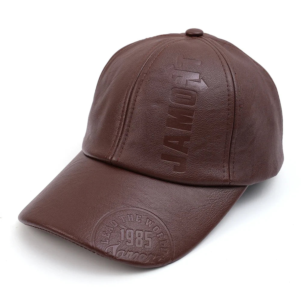Men Retro Pu Leather Caps JAMONT Labeling British Painters Hats Spring Autumn Side Adjustable Flat Cap Fashion Hip Hop Berets