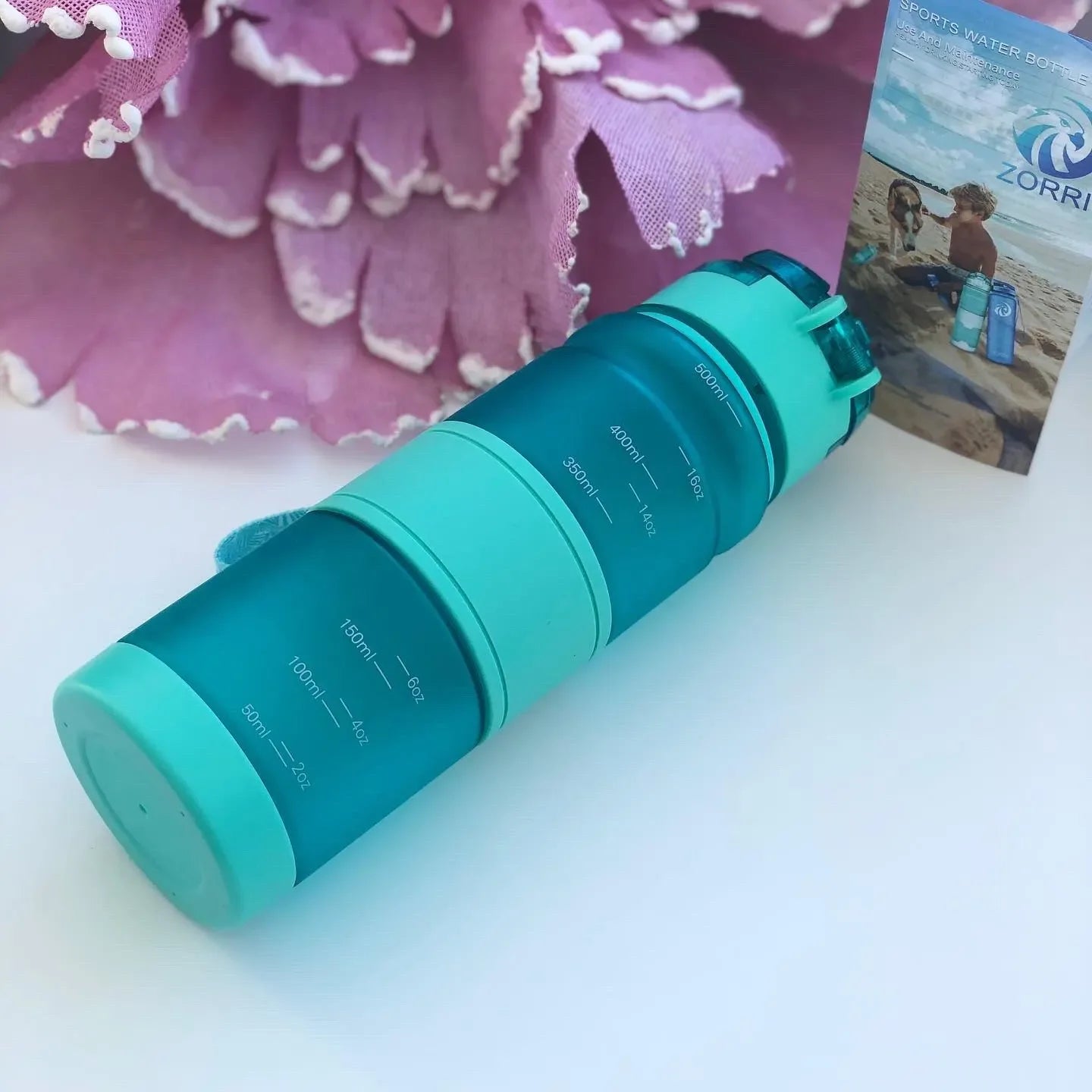 ZORRI Sports Water Bottle Protein Shaker - 500ml BPA-Free Eco-Friendly Gyms & Hiking