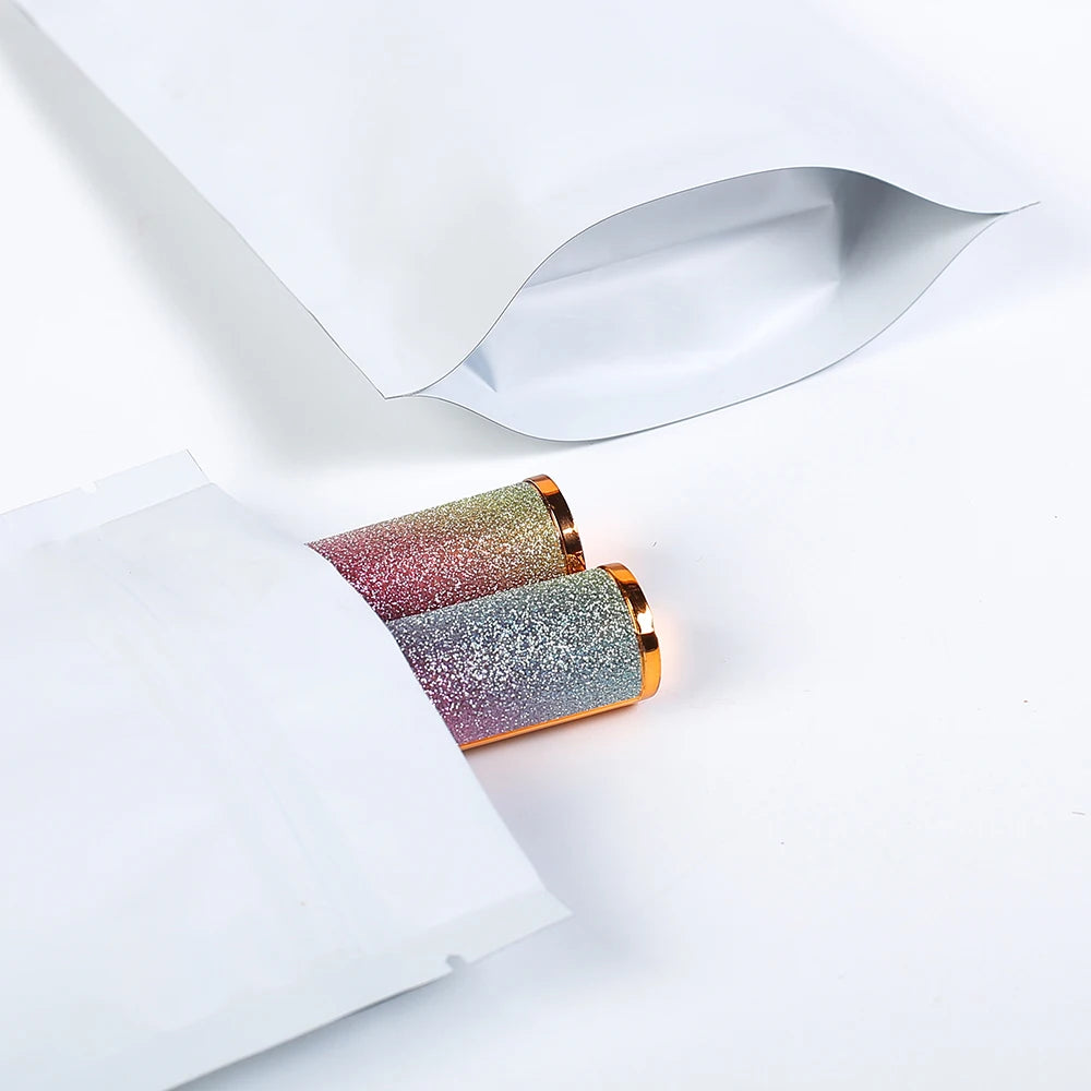 100PCS Various Size Small Smell Proof Packaging Doypack Reusable Food Ziplock Edible Pouch Aluminum Foil Stand Up Mylar Bags