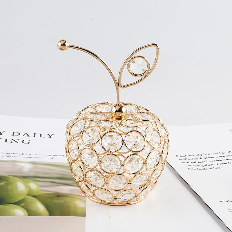 Bling Crystal Apple & Pineapple Ornaments: Creative Home Décor & Photography Props