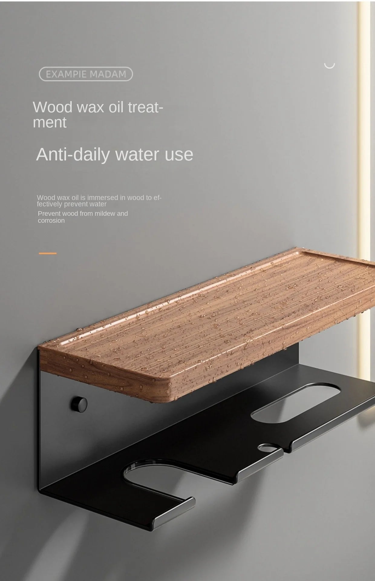 Wooden Hair Dryer Stylish Organizer Holder