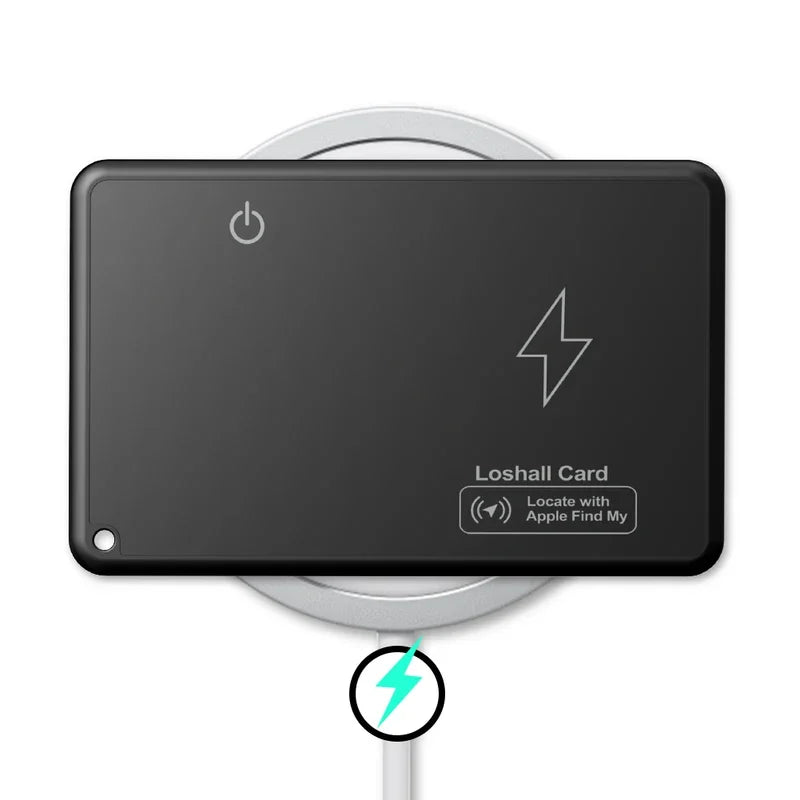 Smart Essentia Mini Wallet Tracker Card Wireless Charging Waterproof GPS Locator for IOS Device Black Thin Item Finder Works with Apple Find My App