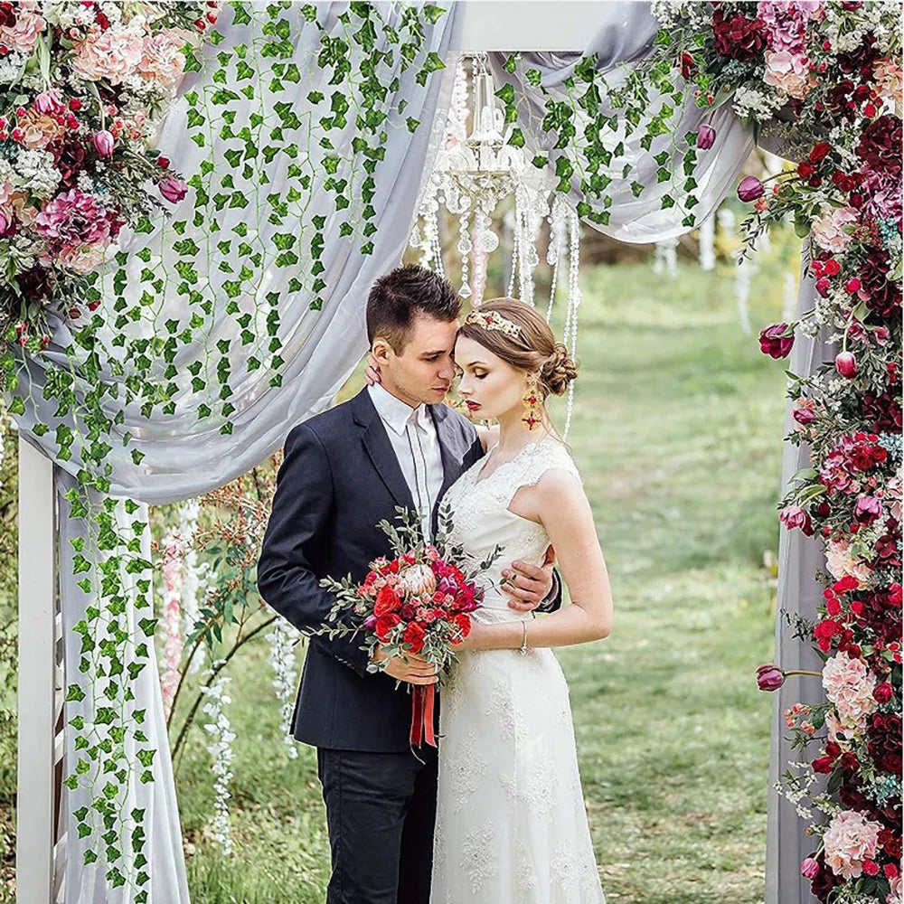 20/2M Green Artificial Ivy Leaves DIY Garland - Transform Your Space