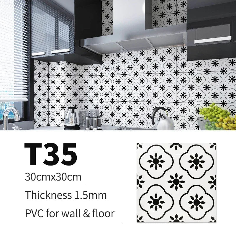 40pcs Waterproof Imitation Tile Floor Stickers 30*30cm Bathroom Self-adhesive wall decoration wall decorations living room