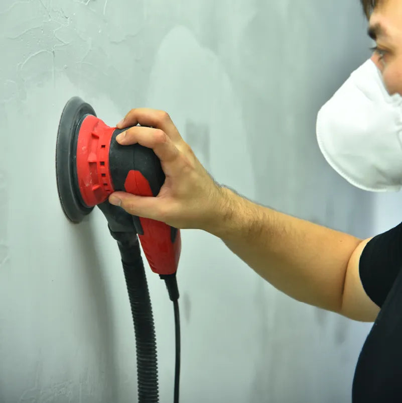 Random Orbital Mini Sander with a 5mm Wood Brush for Finishing Corners and Drywall