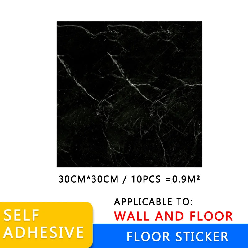 PVC Imitation Marble Floor Stickers Self-adhesive Wall Stickers Waterproof Bathroom Home Livling Room Decoration Decals 30*30cm