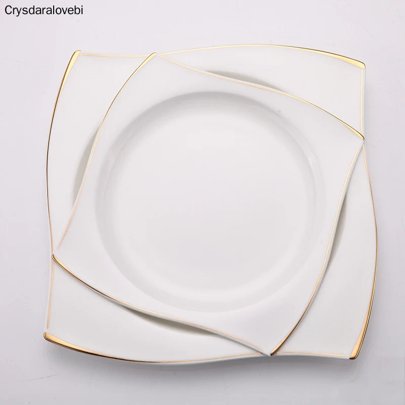 Square Bone Porcelain Dinnerware Set