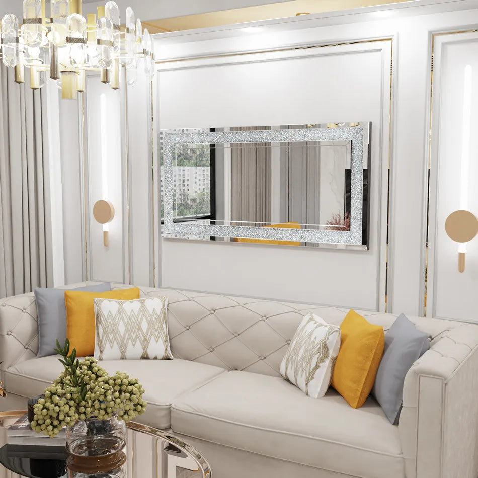 Sparkling Rhinestone Vanity Mirror - Glamorous Wall Decor