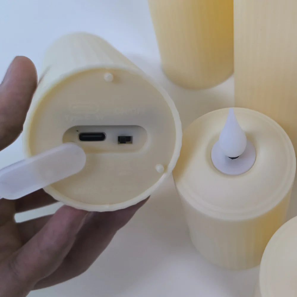 Remote-Controlled USB Rechargeable LED Candle Set